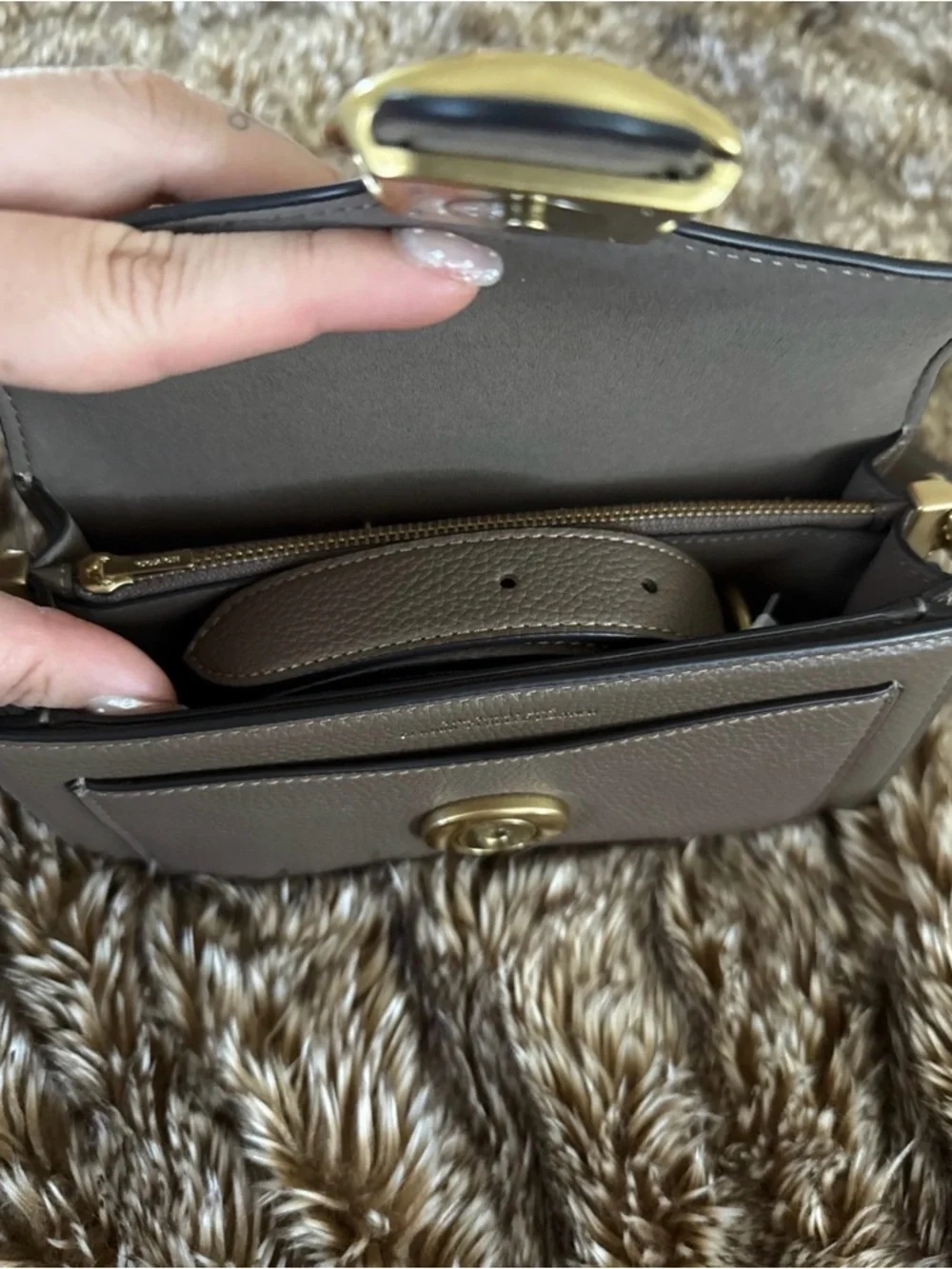 Coach Dark Stone Tabby 20 Shoulder Bag with Gold Hardware - Picture 5 of 5